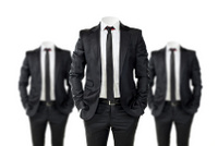 business man in black suit with no face